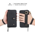 thumbnail image 5 of iPhone XR 6.1" Wallet Detachable Case, Dteck [Weave Style] Zipper Purse Phone Case Multi-functional Folio Flip Leather Removable Magnetic Back Cover For Apple iPhone XR, Black weave, 5 of 8