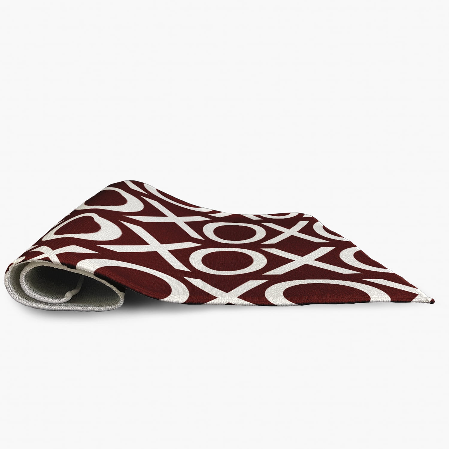 Simply Daisy 4' x 6' Maroon Hugs and Kisses Valentines Chenille Indoor/Outdoor Rug