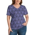 thumbnail image 4 of Haunted Mansion V Neck Fashion Oversize T-Shirt Short Sleeve Shirt Tops, 4 of 8
