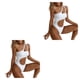 thumbnail image 4 of Jumpingount Bikinis de mujer Elástico Sexy Girls Ladies Color sólido Beach Pool Party Natación Traje de baño Traje de baño Accesorios Blanco Blanco S 2piezas, 4 of 6