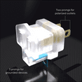 thumbnail image 5 of Maximm 2 Prong to 3 Prong Adapter, Ground Lifter Plug and Outlet Converter Turns Any 2 Prong Outlet Into a 3 Prong Outlet, 5 Pack, Clear, UL and ETL Listed, 5 of 7