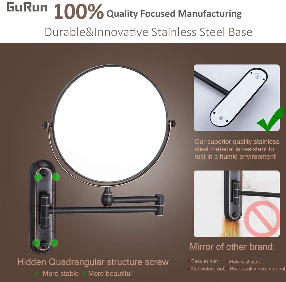 Inch Bronze Magnifying Makeup Mirror Wall Mounted for Bathroom with 10X  Magnification M1207O(8'',10X) Walmart Canada
