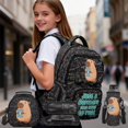 thumbnail image 2 of Bulopur Math Capybara Kids School Backpack Set 4 Pcs Lightweight Kids School Bag with Lunch Box, Pencil Case and Water Bottle Cover for 9-12 Years Old, 2 of 7