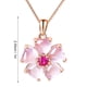 thumbnail image 3 of Collar con cadena para la clavícula, bañado en plata y cobre, con colgante de cristal en forma de corazón y polvo de rosa, joya natural para mujer en oro rosa, 3 of 6