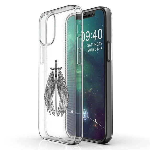 TalkingCase Slim Phone Case Compatible for Apple iPhone 12 Mini, Sword Wings Print, Lightweight,Flexible,Soft, USA