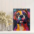 thumbnail image 2 of Qisvanset Framed Canvas Wall Art 12x16 Inch Colorful Abstract Bulldog Modern Pet Lover Art, 2 of 5