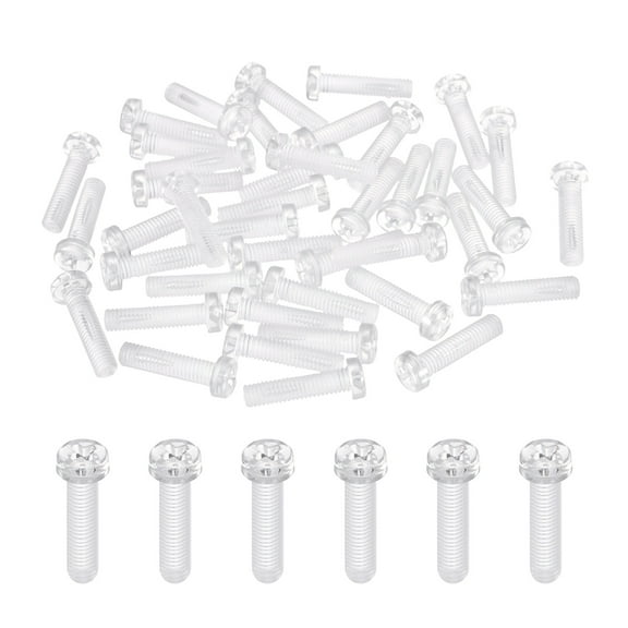 Uxcell 40Pcs Clear Acrylic Screws, M5x20mm PC Plastic Phillips Round Head Bolts