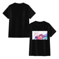thumbnail image 3 of Vibrant Pop-Art Kimono Silver-Haired Twin-Tail Anime Girl Graphic Black T-Shirt, 3 of 7