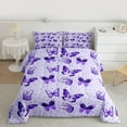 thumbnail image 2 of jejeloiu Flying Animal Butterflies Full Size Comforter Sets,Bohemian Exotic Style Bedding Comforter Set,Purple Cartoon Stars Pattern Bedding Sets For Girls,Breathable Home Decor Reversible,3 Pieces, 2 of 8