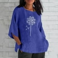 thumbnail image 2 of Birdeem Blouses pour Femmes Mode Décontractée Col Rond Manches Courtes Imprimé Haut Blouse T-Shirt, 2 of 12