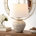 thumbnail image 3 of Safavieh Ledger 15 in 1-Light Contemporary Light Gray Table Lamps White Transitional Shades, 3 of 5