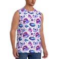 thumbnail image 2 of Yiaed crystal Skull record lips Print Men's Singlet Vests Summer Running Muscle Tank Tops Gym Undershirt Round Neck Sleeveless for man, 2 of 5