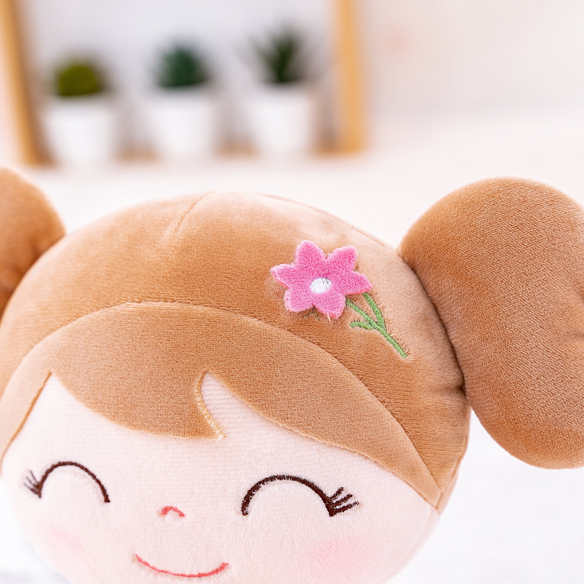 Gloveleya Baby Girl Gifts Plush Dolls Soft Girls Toy Pink Flower Fairy Girl 16 Inches
