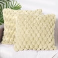 thumbnail image 2 of Unique Bargains 4 Pcs Throw Pillow Covers Plush Cushion 16" x 16" Beige/Dark Orange, 2 of 6