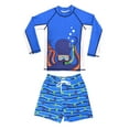 thumbnail image 1 of Uzzi Toddler Boys Rash Guard and Swimming Shorts 2-Piece Swimsuit Set, Octopus Long Sleeve, Size: 2T, 1 of 1