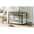 thumbnail image 4 of Full over Full Metal Bunk Bed, Low Bunk Bed with Ladder, Black(Old SKU:MF197034AAB), 4 of 13