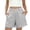 Gray, variant on Womens Cotton Shorts High Waisted Stretchy Shorts Ripped Hem Knee Length Shorts Summer Casual Shorts with Pockets
