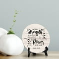 thumbnail image 2 of Round He Gives Strength To The Weary And Increases The Power Of The Weak. Isaiah 40:29 Wood Color Circle Table Sign (5x5"), 2 of 4