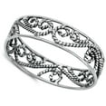 thumbnail image 4 of Boho Open Rope Knot Heart Lasso .925 Sterling Silver Band Jewelry Female Male Unisex Size 8, 4 of 4