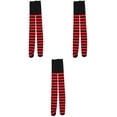 thumbnail image 5 of BERTDOMD 3 Pairs Christmas Stockings Fashion Xmas Party Long Tube Socks Costume Accessory Party Decor Pantyhose for Women Girls (Red Black Stripes), 5 of 5