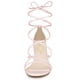 thumbnail image 3 of Sandalias De Tacón Grueso Ordón Arriba Correas De Tiras Para Mujeres Rosa brillante 42, 3 of 7