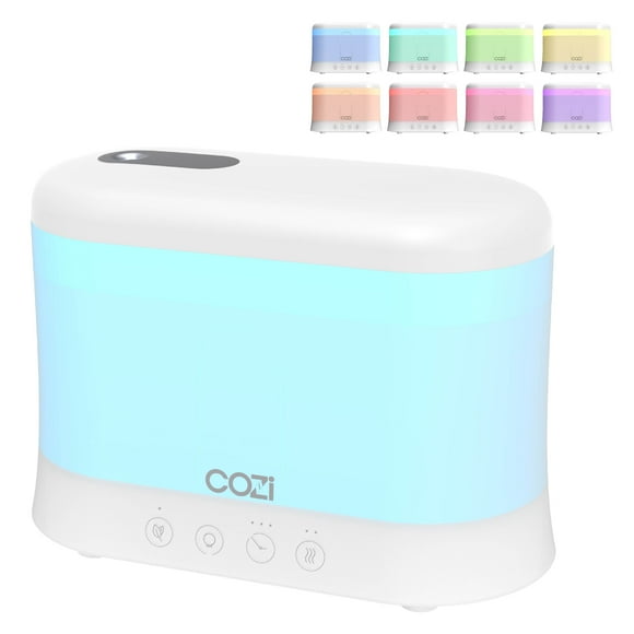 Cozi Humidificador de Vapor Frío y Difusor de Aroma con Luces LED, Humidificador de Ambiente para Recámara y Oficina en Casa.