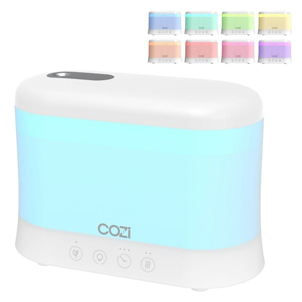 Cozi Humidificador de Vapor Frío y Difusor de Aroma con Luces LED, Humidificador de Ambiente para Recámara y Oficina en Casa.