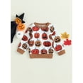 thumbnail image 2 of xiaxaixu Chandails en Molleton d'Halloween pour Filles, Manches Longues, Col Rond, Imprimé Citrouille, 2 of 7