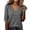 Grey, variant on Womens Summer Tops Women Summer Thread Trim Crew Neck Loose Fit Lightweight 3/4 Short Sleeve Casual Work Blouse T Shirt Black 3XL