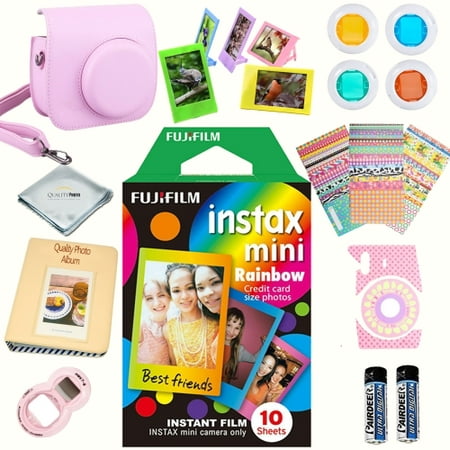 Fujifilm instax mini 8 Film 10-pack (Rainbow) + Assorted colors massive deluxe kit for fujifilm instax mini 8 camera