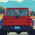 thumbnail image 4 of SEANATIVE Truck Window Graphic Decal Waterproof Perforated Vinyl Stickers See-Through Design UV Protection Car Rear Film Decal for Pickups Trucks, 66.9 x 22.4 Inch, Leopard Leaf Blue, 4 of 7