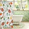 thumbnail image 3 of Manfei Cartoon Dino Animals Shower Curtain 72Wx72L,Kawaii Palm Tree Cactus Bathroom Curtain,White Brown, 3 of 5