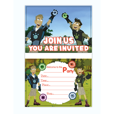 Wild Kratts Invite Invitations Cards Stock Bulk Birthday Fill-in Party Supplies Decorations