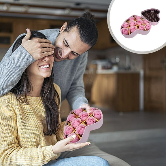 TUTUnaumb Romantic Roses Flower Gift Box with Cute Teddy Bear and Tag I Love You Heart-Shaped Artificial Rose Scented Bath Body Petal for Valentines Day Mother's Day Wedding Birthday Gift-Pink