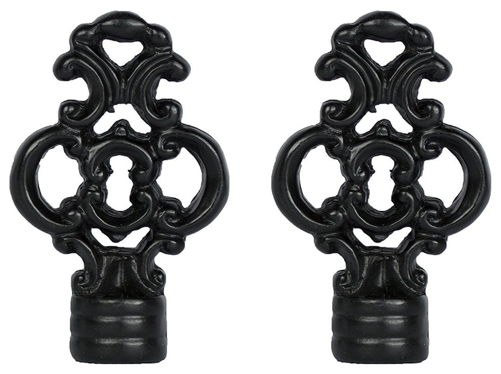 Urbanest Urbanest Set of 2 Key Lamp Finials, 2 3/8", Black