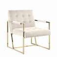 thumbnail image 3 of Luxor Pink Velvet Modern Accent Chair in Gold, 3 of 7