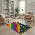 thumbnail image 2 of ODIKA Doormat Diagonal Door Flow Wave Abstract Stripe Border Welcome Stain Resistant Low Profile for Dorm Room, Small Living Apartment, 2 of 7