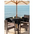 thumbnail image 2 of Outdoor Tablecloth with Umbrella Hole and Zipper, Christmas Elk Square Table Cloth 60x60 Inch Waterproof Tablecloth, Winter Snowflake Xmas Tree Leaf Black Picnic Table Cover for Patio Camping, 2 of 7