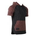 thumbnail image 4 of ZIMEGO Men's Color Block Short Sleeve Pullover Pocket Hiphop Thin Hoodie Shirt, 4 of 6