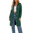 thumbnail image 4 of JUUNthy Womens Cable Knit Cardigan, Button Front Hooded Long Sleeve Casual Fall Winter Sweater Coat Gray 4XL, 4 of 13