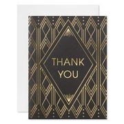 American Greetings Thank You Stationery with Envelopes, Geo Pattern on Black (20-count)
