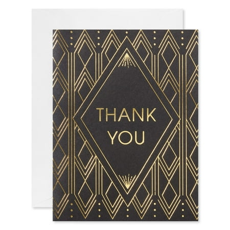 American Greetings Thank You Stationery with Envelopes, Geo Pattern on Black (20-count)