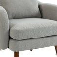 thumbnail image 6 of Modern Boucle Sofa, Wood Frame Armchair, Upholstered  Accent Chair, Soft Bedroom Seat/Lounge Chair for Living Room, Office,Bedroom, Gray, 6 of 9