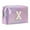 X, variant on Tkrady Large Capacity Embroidered Alphabet Makeup Bag Travel Storage Bag Clutch Handbag Cosmetic Bag Purple,26 Letters