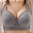 thumbnail image 2 of Wireless Support Bras for Women Plus Size Breathable Daily Underwear Small Print Bra Gray XS-4XL, 2 of 4