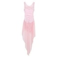 thumbnail image 4 of renvena Kids Girls Sleeveless Cutout Back Lyrical Ballet Dance Dress Leotard High-Low Hem Tulle Skirt Dancewear, 4 of 7