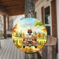 thumbnail image 3 of Hello Fall Autumn German Shorthaired Pointer Pumpkins Pickup Truck Round Wood Sign GSP Lover Dog Gift Hanging Wall Home Decor - 13011, 3 of 5