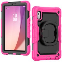 Dteck for Lenovo Tab M9 Case 2023 with Built-in Screen Protector, Heavy Duty Full Body Drop Protection Shockproof Rugged Case with Rotating Stand for Lenovo Tab M9 TB-310FX/FU,Rose