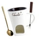 thumbnail image 4 of Taza para fondue de chocolate, taza para derretir chocolate, utensilios para cocinar mantequilla, vela de té calentada Blanco, 4 of 9