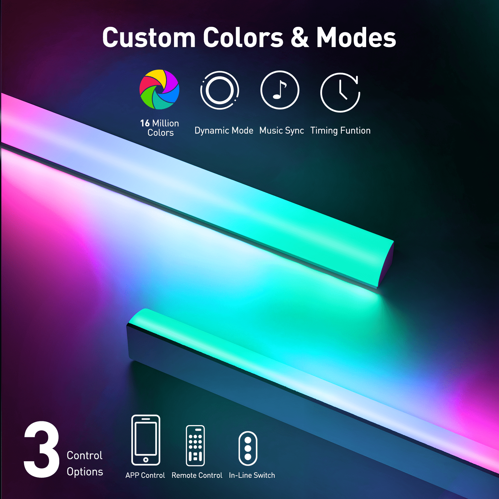 PERLESMITH Full Motion TV Wall Mount for 32-65″ TVs up to 88lbs. Features RGB/LED Lights, Swivel, Tilt, Leveling, Extension, VESA Compatible 100x100-400x400mm, Fits 12&16 On Center Wood Stud Widths